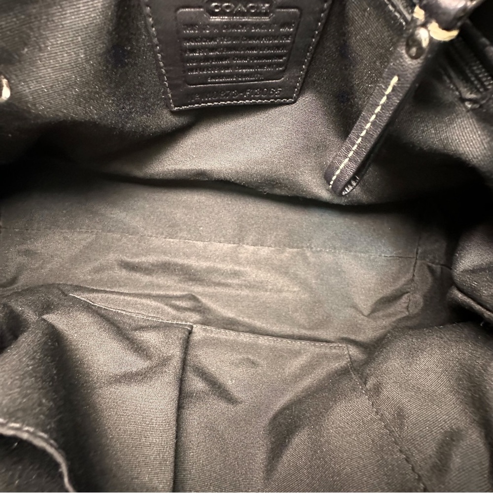 Coach Hamptons Carryall Signature Jacquard Black Leather Y2K - Picture 10 of 12